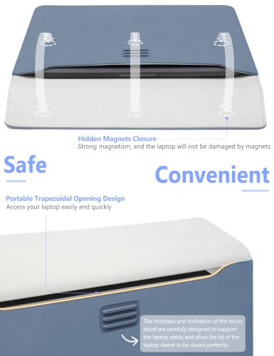 HYZUO 13.3-14 Inch Laptop Case Sleeve with Adjustable Stand, Haze Blue | for MacBook Pro 14 M5/M4/M3/M2/M1 Pro/Max A3426 A3427 2026-2021, MacBook Air/Pro 13.3, 13.8-13.5 Surface Laptop - color: Haze Blue, size: 13.3-14 Inch