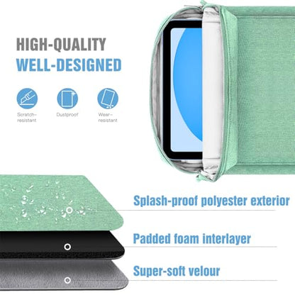 TiMOVO 9-11" Tablet Sleeve Bag Carrying Case with Strap, Bodhi Green | Fits iPad A16 11", Pad Air 11/5th & 4th 10.9", 10th Gen/10.2", Galaxy Tab A11 Plus, Multi-Pocket, Handle, Padded Protection - color: Bodhi Green, size: 9-11