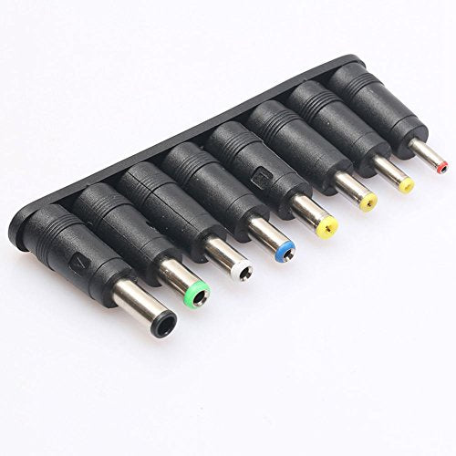 Universal 1 Set = 8pcs / Set 5pin Jack Plugs DC for Laptop AC Power Adapter Tips Connectors for Computer Notebook, black, 145419