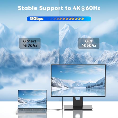 USB C to HDMI Cable for Home Office 10FT（4K@60Hz） High-Speed HDMI 2.0 Braided Cord, Thunderbolt 3/4 Compatible for MacBook, iPhone 15/16 Pro/Max,iPad Pro,iMac,Galaxy S8-S25 - size: 10FT