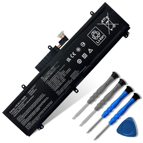 76Wh C41N1837 Laptop Battery for ASUS ROG Zephyrus GA502 GA502D GA502DU GA502GU GA502IV GU502 GU502GV GU502LU GU502LW GU502LV GX502LXS GX502GW GU532 GU532GU GU532GV GX532GV Series 0B200-03380100 - size: 11.32*3.61*0.32 inch C41N1837
