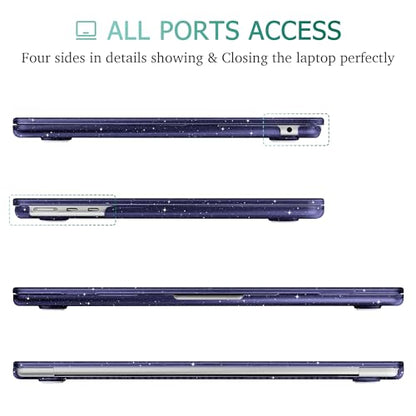 May Chen Case for MacBook Air 13/13.6-inch (M5/M4/M3/M2, 2022-2026 Models A3449 A3240 A3113 A2681), Lightweight | Closes Seamlessly | Ideal for Work Hard Shell Case, RoyalBlue Glitter - color: RoyalBlue Glitter