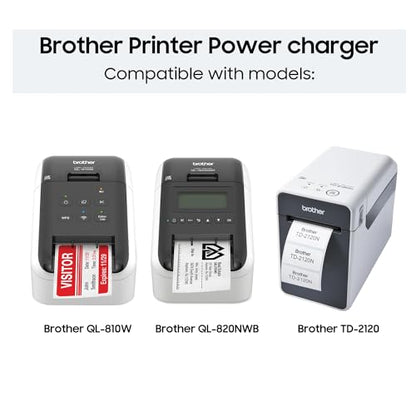 KFD 25V AC/DC Adapter Compatible with Brother QL-810W QL-810 QL-820NWB QL-820 NWB QL820NWB QL820 TD-2120 TD-2120N TD-2130N TD-2120NW TD-2020N TD-2020 TD-2130NHC TD-2130NW TD-2130NWL Printer Power Cord