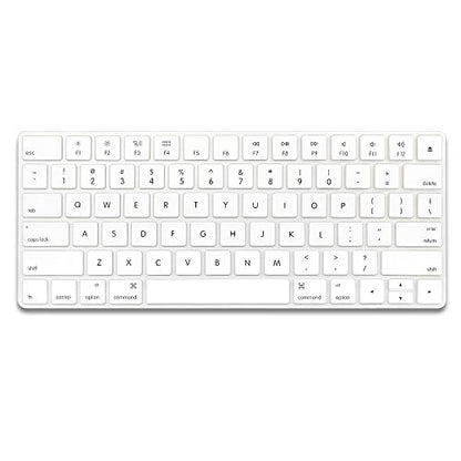 ProElife Ultra Thin Silicone Keyboard Protector Cover Skin for Apple Magic Keyboard & Magic Keyboard 2 (U.S Version, Model: MLA22L/A-A1644, Without Numeric Keypad) (White) - color: White