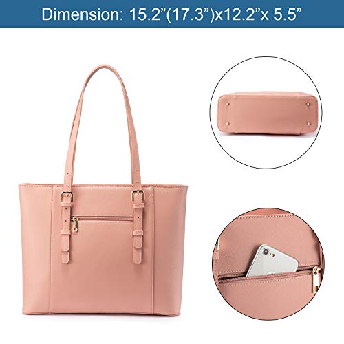 Professional Laptop Purse Tote Bag with Padded Compartment Fits Up to 15.6 Inch Computer, N°1-Pink - color: Pink