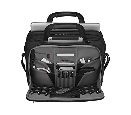 Wenger 606465 BC Star 14'/16' Expandable Laptop Brief, SmartGuard Laptop Protection with a QuickAccess Tablet Pocket in Black (18 litres), Black, BC Star - size: 14 Inch/16 Inch Messenger Bag, style: Bc Star
