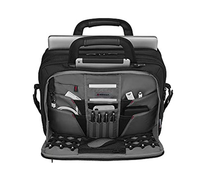 Wenger 606465 BC Star 14'/16' Expandable Laptop Brief, SmartGuard Laptop Protection with a QuickAccess Tablet Pocket in Black (18 litres), Black, BC Star - size: 14 Inch/16 Inch Messenger Bag, style: Bc Star