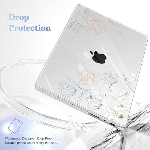 May Chen for 2026 MacBook Pro 14-inch M5 M4 M3 M2 M1 Pro/Max Chip, Release 2026 2025-2021, Model A3427 A3426 A3434 A3112 A3401 A3185, Plastic Hard Shell with Keyboard Cover, Floral - color: Floral
