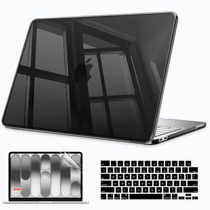 B BELK for MacBook Neo Case 13 inch 2026 Release Model A3404, Crystal Black | Scratch Resistant Protective Hard Shell for Mac Neo Case with Keyboard Cover & Screen Protector, Lightweight, Easy Snap-On - color: Crystal Black