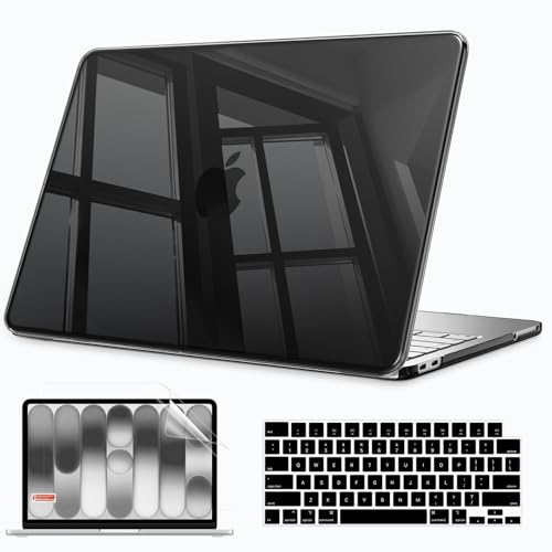 B BELK for MacBook Neo Case 13 inch 2026 Release Model A3404, Crystal Black | Scratch Resistant Protective Hard Shell for Mac Neo Case with Keyboard Cover & Screen Protector, Lightweight, Easy Snap-On - color: Crystal Black
