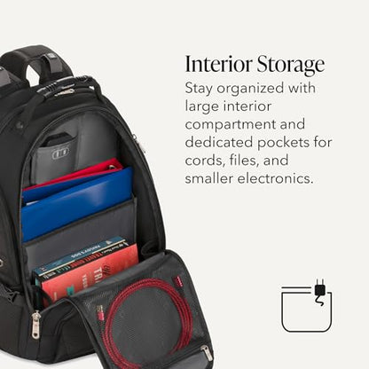 SWISSGEAR 1900 ScanSmart Laptop Backpack, Fits Most 17-Inch Laptops, TSA-Friendly Lay-Flat Design, RFID Protection, and Tablet Pocket, Black, 31L, 18.5-Inch - color: Black