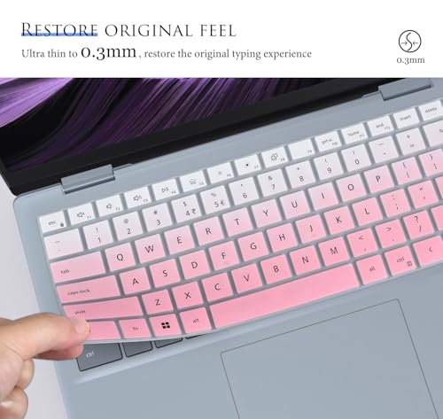 Keyboard Cover Compatible with Dell 14 Plus 2-in-1 Laptop DB04255 DB04250-14 inch, Dell 14 Plus Laptop DB14255 DB14250 Keyboard Skin Protector - Gradual Pink - color: Gradual Pink