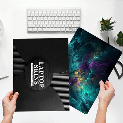 Universal Laptop Skin Sticker with 2 Wrist Pad Skins, Waterproof Scratch Resistant Vinyl Laptop Cover Decal, Cut to Fit for 11–15.6 Inch MacBook HP Dell Lenovo, Galaxy Clouds - color: Galaxy Clouds