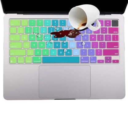 2 Pack Keyboard Cover for 2026-2023 MacBook Air 13" 15" M5 M4 M3 M2,2026-2021 MacBook Pro 14" 16" M5 M4 M3 M2 M1 Pro/Max, Keyboard Skin for 14.2" 16.2" MacBook Pro /13.6" 15.3" MacBook Air, US - color: RAINBOW+TPU