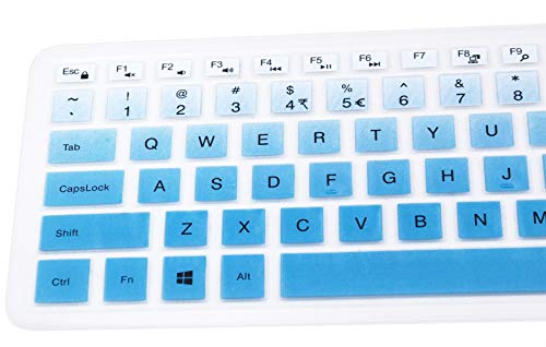 Keyboard Cover Skin Compatible for 15.6" Dell Inspiron 15 7567 7577 i3567 i5570 i5577 i5767 i7559 i7577, 15.6" Dell Inspiron 15 3000 5000 Series, Dell Inspiron 17 5000 Series Like 5748 (Ombre Blue) - color: Ombre Blue