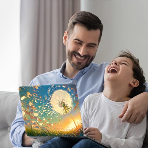 DEGDFSGR 12.1-15.6 Inch Universal Reusable Laptop Skin Sticker Decal, Waterproof Removable Protector for Notebook Cover, Scratch-Resistant Vinyl Cuttable Full Wrap Sticker, Dandelion Sunset - color: Dandelion Sunset