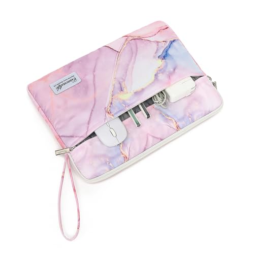 Canvaslife Laptop Sleeve Case Cover with Pocket for MacBook Pro 14 inch and 14 inch-14.4 inch HP, Lenovo, Dell, ASUS, Acer Notebook Computer (New Pink Marble) - color: New Pink Marble, size: 14 inch / 14.0 inch
