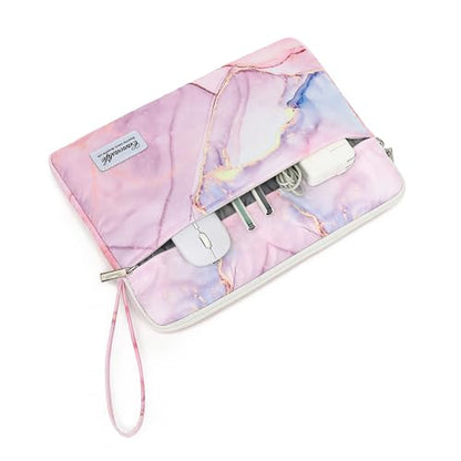 Canvaslife Laptop Sleeve Case Cover with Pocket for MacBook Pro 14 inch and 14 inch-14.4 inch HP, Lenovo, Dell, ASUS, Acer Notebook Computer (New Pink Marble) - color: New Pink Marble, size: 14 inch / 14.0 inch