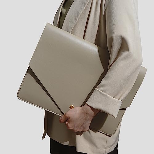 PU Leather Laptop Sleeve Compatible with New 14 inch MacBook Pro A2992 A2918 A2779 A2442,Old MacBook Pro Air 13, Surface Laptop 5th Gen 13.5, Thinkpad X1 Carbon 14 Set of 4PCS Color Khaki - color: Khaki, size: 14Inch Laptop