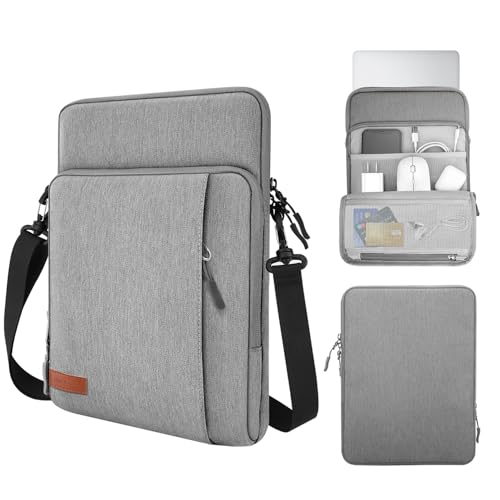 MoKo 13.3-14 Inch Laptop Sleeve Bag Carrying Case with Accessory Pocket | Fits MacBook Pro 14-inch M3/M2, MacBook Pro 13-inch M2/M1, MacBook Air 13.6-inch M2 and Surface Pro 9/8, Light Gray - color: Light Gray, size: 13.3-14 Inch