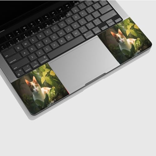 Universal Laptop Skin Sticker with 2 Wrist Pad Skins, Waterproof Scratch Resistant Vinyl Laptop Cover Decal, Cut to Fit for 11–15.6 Inch MacBook HP Dell Lenovo, Cat - color: Cat
