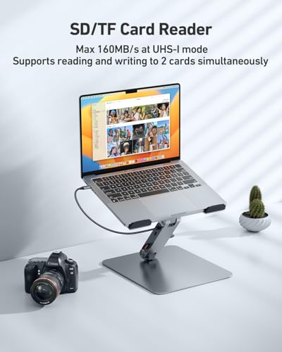 BENFEI Laptop Stand with USB C 7in1 Docking Station,HDMI 4K@60Hz,1*SD 1*Micro SD,100W Power Delivery,10Gbps 1*USB C 3.2 and 2*USB A 3.2 Compatible with MacBook Pro/Air, iPad Pro, XPS, Thinkpad - size: 7-in-1 stand