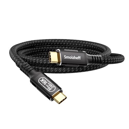 1m USB-C to USB-C Cable 80Gbps 240W PD 3.1, USB4 v2.0 Data Charging Cable with 16K@60Hz Video Output, Compatible with Thunderbolt 4/3, for Laptops, Monitors, SSDs, 3.3FT - size: 3.3ft/1m