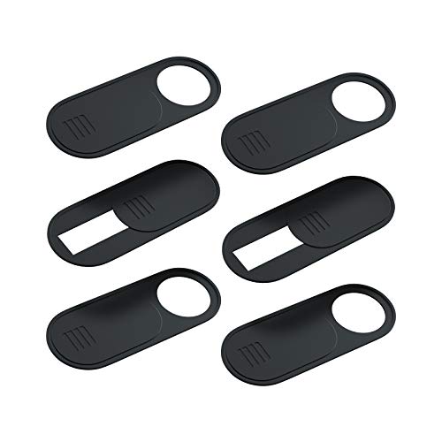 Computer Camera Cover Slide, 0.028 Inch Ultra-Thin Camera Blocker for Protect Your Privacy Security, Camera Cover Accessories Fits MacBook Pro & Air, iPhone iPad iMac (Black - 6 Pack) - color: Black - 6 Pack