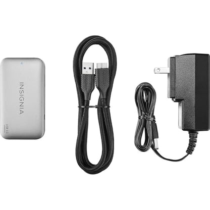 Insignia 4-Port USB 3.0 Hub with 5ft. Cable Power Supply, USB Splitter Expander for Laptop, Xbox, Flash Drive, HDD, Console, Printer, Camera, Keyborad, Mouse, MacBook, Surface, PC, Silver Grey