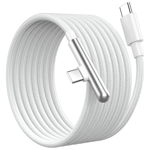16FT USB C Cable Fast Charging 240W,Extra Long USB C to USB C Cable 16foot Type C Right Angle Charger Data Cord Braided for iPhone 17 16 Pro Max 15/iPad/MacBook Pro Air/Galaxy S26 S25 S24 Ultra,White - color: White, size: 16FT/5M