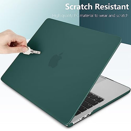 TWOLSKOO Compatible with MacBook Air 13 inch Case M5 2026 M4 2025 M3 M2 2024-2022 A3449 A3240 A3113 A2681, Plastic Hard Shell & Keyboard Cover & Screen Film for MacBook Air 13.6 inch, Teal - color: Frosted Teal