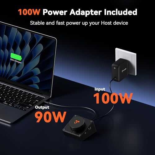 TobenONE 10-in-1 USB C Hub with Shortcut Keys, Volume Knob, 4K HDMI | 100W PD, 3 USB, Ethernet, Audio, SD/microSD, Laptop Dock for MacBook, Windows, Chrome, iPad