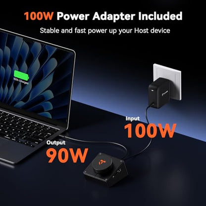 TobenONE 10-in-1 USB C Hub with Shortcut Keys, Volume Knob, 4K HDMI | 100W PD, 3 USB, Ethernet, Audio, SD/microSD, Laptop Dock for MacBook, Windows, Chrome, iPad