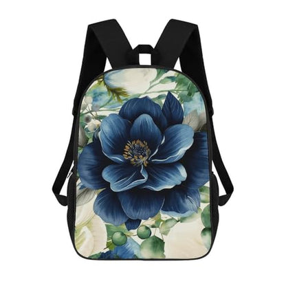 17 In Laptop Backpack Water Resistant Travel Daypack Black | Leaves Botanicals, Breathable Airflow Back Panel, Adjustable Ergonomic Shoulder Straps, Foam-Padded Top Carry Handle