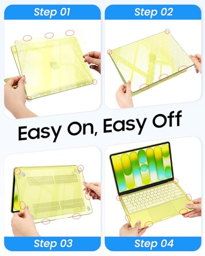 Fintie Case for MacBook Neo 13 Inch with Keyboard Skin & Screen Protector | 2026 A3404, Snap-On Design, Slim Fit, Hard Shell Cover, Citrus Polka Dot - color: Citrus Polka Dot