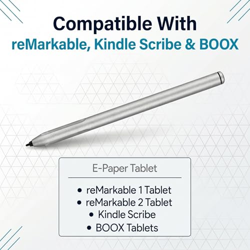 EMR Stylus Pen for Remarkable 2 / Remarkable 1, Kindle Scribe, BOOX Tablets, Battery-Free with Digital Eraser, 4096 Pressure Levels, Magnetic Pen Holder, 6 Replacement Nibs Included, Gray - style: 6 Pencil Tips-gray