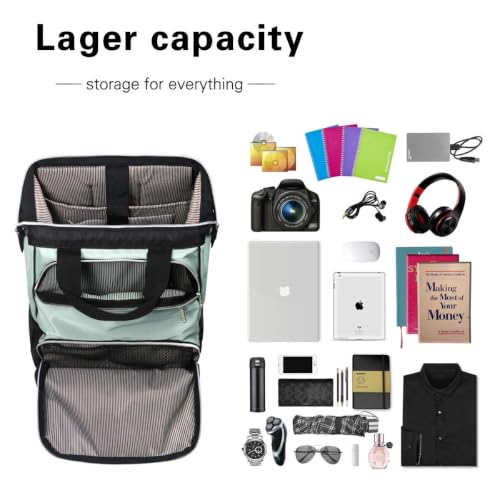 Hap Tim Laptop Backpack, Travel Carry on Backpack for Women, Nurse Teacher Work Backpack (7651-GB) - color: Green Black