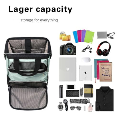 Hap Tim Laptop Backpack, Travel Carry on Backpack for Women, Nurse Teacher Work Backpack (7651-GB) - color: Green Black