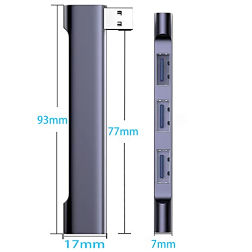 USB Hub for Laptop, USB 3.0 Hub 4-Port, 5Gbps USB Splitter for Laptop, Windows, MacBook, PC, Flash Drives, HDD, Printer, Keyboard, Mouse (Left-Side USB Hub) - color: Grey left model
