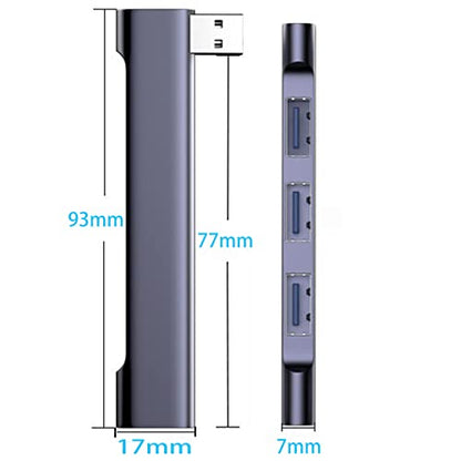 USB Hub for Laptop, USB 3.0 Hub 4-Port, 5Gbps USB Splitter for Laptop, Windows, MacBook, PC, Flash Drives, HDD, Printer, Keyboard, Mouse (Left-Side USB Hub) - color: Grey left model