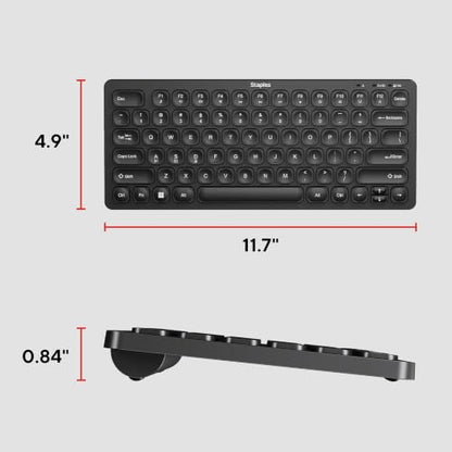 STAPLES TECH Mini Slim Wireless Keyboard, Black - style: Mini