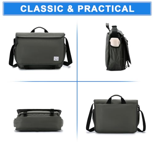 VASCHY Messenger Bag for Men,Water Resistant Casual Satchel Briefcase Fashion Laptop Work Bag Crossbody Shoulder Handbag for Women College Campus Gray - color: Gray