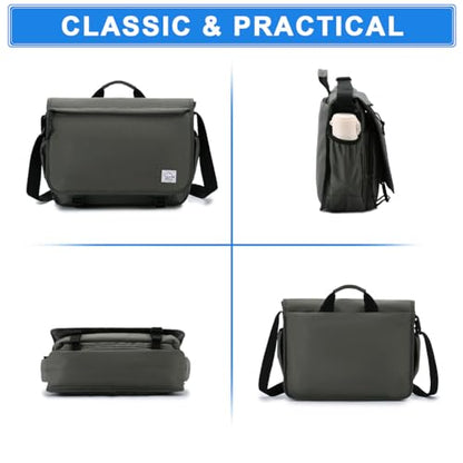 VASCHY Messenger Bag for Men,Water Resistant Casual Satchel Briefcase Fashion Laptop Work Bag Crossbody Shoulder Handbag for Women College Campus Gray - color: Gray