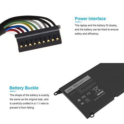 TREE.NB JD25G Laptop Battery for Dell XPS 13 XPS 13 9350 9343 XPS13 13D XPS13D 13-9343 13-9350 13D-9343 13D-9343-1708, 090V7W 0DRRP 0RWT1R RWT1R JHXPY53 05K9CP, 90V7W 0N7T6 P54G 5K9CP JHXPY - size: ‎JD25G