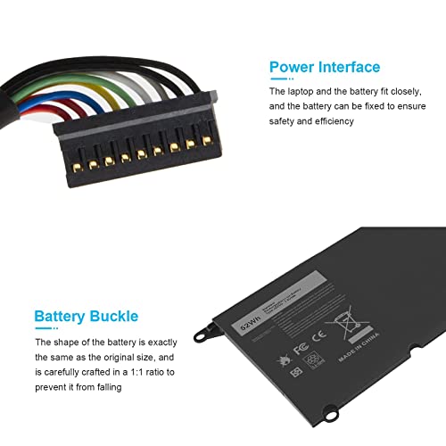 TREE.NB JD25G Laptop Battery for Dell XPS 13 XPS 13 9350 9343 XPS13 13D XPS13D 13-9343 13-9350 13D-9343 13D-9343-1708, 090V7W 0DRRP 0RWT1R RWT1R JHXPY53 05K9CP, 90V7W 0N7T6 P54G 5K9CP JHXPY - size: ‎JD25G