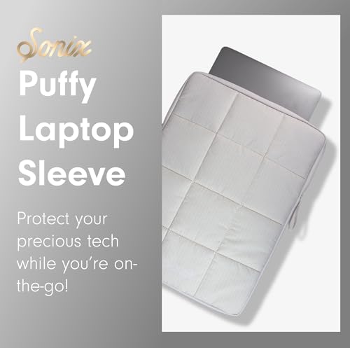 Sonix | Puffy Laptop Sleeve | 15-16 Inch, Quilted Pillow Puffer Laptop Carrying Case, Computer Sleeve | Ivory - color: Ivory