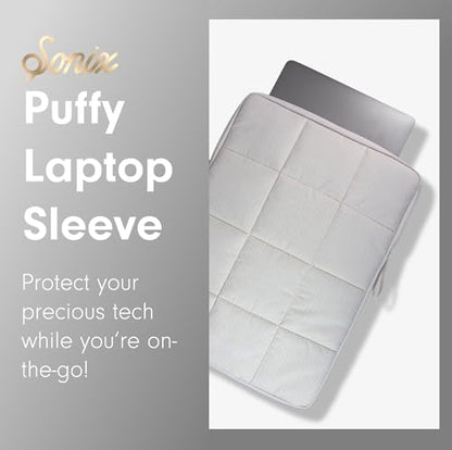 Sonix | Puffy Laptop Sleeve | 15-16 Inch, Quilted Pillow Puffer Laptop Carrying Case, Computer Sleeve | Ivory - color: Ivory
