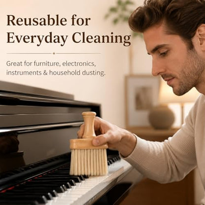 Groove Cleaning Brush - 5.31 Inch Soft Detail Brush for Keyboard Window Tracks, Laptop, Desk Seams, Kitchen Gaps & Household Dusting, Narrow Gap Cleaning Tool for Home, Office & Hotel