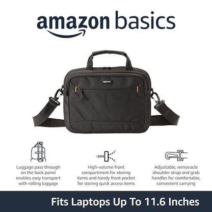 Amazon Basics Laptop Carrying Case with Adjustable Shoulder Strap, 11.6 in, Black, 10-Pack - size: 11.6 Inch, style: 10-pack