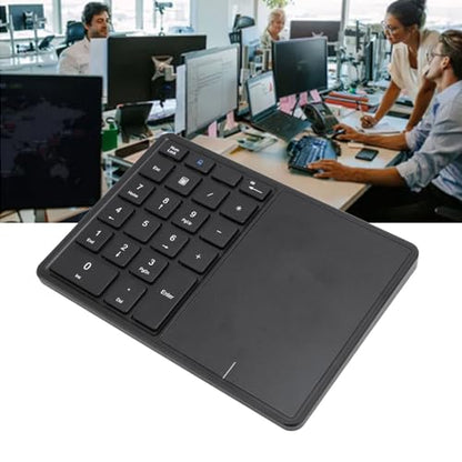 XUMIUZIY Numeric Keypad, 22 Keys Dual Modes Bluetooth4.2 Wire Less Number Pads with Touchpad, Slim External Numpad Keyboard for Laptop Desktop PC (Black) - color: Black